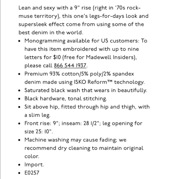 Women’s Madewell 9” High Rise Skinny Jeans - Picture 7 of 8